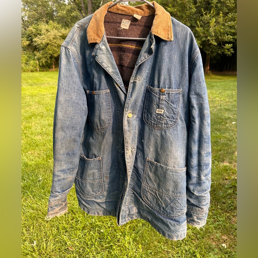 VINTAGE Lee Wool Lined Denim Chore Jacket